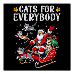 Katten voor iedereen kerst kat grappige Kerstmis Perfect Poster