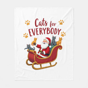 Katten voor iedereen kerst kat grappige Kerstmis v Fleece Deken