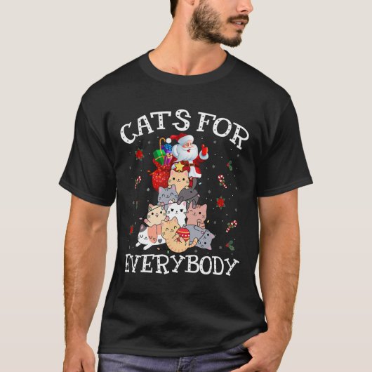 Katten voor iedereen Kerst Kat Leuk Kerstmis Pa T-shirt (Voorkant)