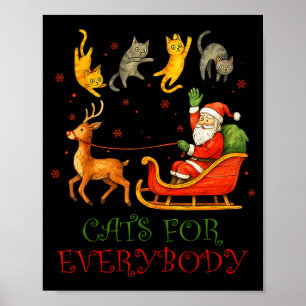 Katten voor iedereen Kerst Mopcat Kerstman Poster
