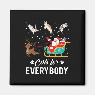Katten voor iedereen kerstkat Funny Xmas kerstman Magneet