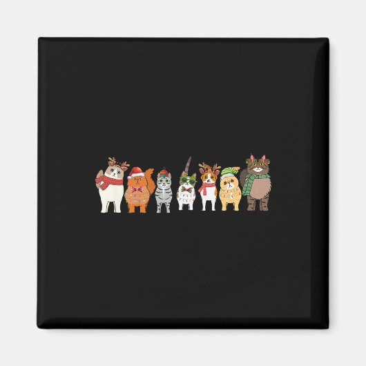 Katten voor iedereen kerstkat Funny Xmas vrouwen Magneet (Voorkant)