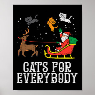 Katten voor iedereen kerstkat Funny Xmas vrouwen Poster