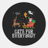 Katten voor iedereen kerstkat Funny Xmas vrouwen Ronde Sticker (Voorkant)