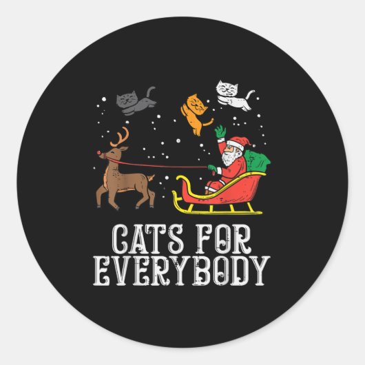 Katten voor iedereen kerstkat Funny Xmas vrouwen Ronde Sticker (Voorkant)