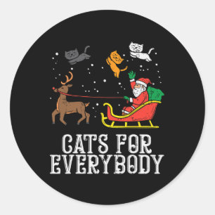 Katten voor iedereen kerstkat Funny Xmas vrouwen Ronde Sticker