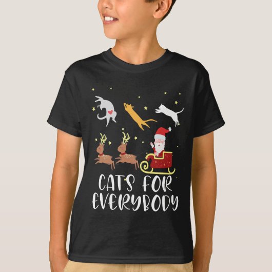 Katten voor iedereen kerstkat Funny Xmas vrouwen T-shirt (Voorkant)