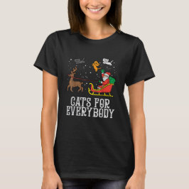 Katten voor iedereen kerstkat Funny Xmas vrouwen T-shirt