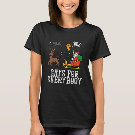 Katten voor iedereen kerstkat Funny Xmas vrouwen T-shirt (Voorkant)