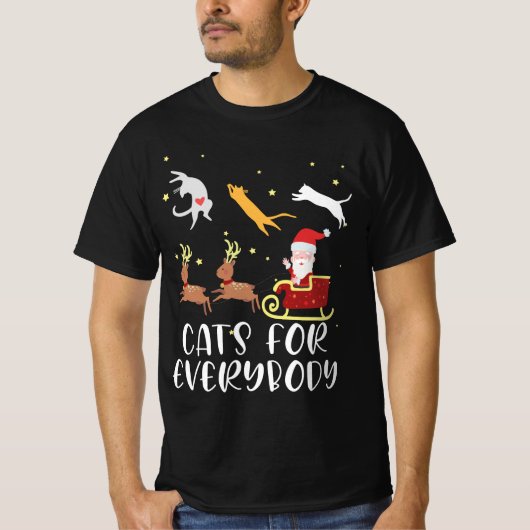 Katten voor iedereen kerstkat Funny Xmas vrouwen T-shirt (Voorkant)