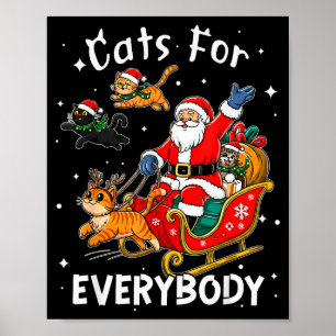 Katten voor iedereen Kerstman Kerstmis Grappige Ka Poster