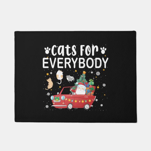 Katten voor iedereen kerstmis deurmat (Voorkant)