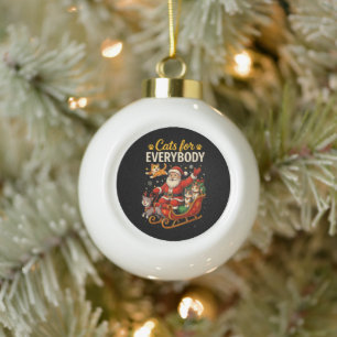 Katten voor iedereen Kerstmis Grappige Kerstman Keramische Bal Ornament