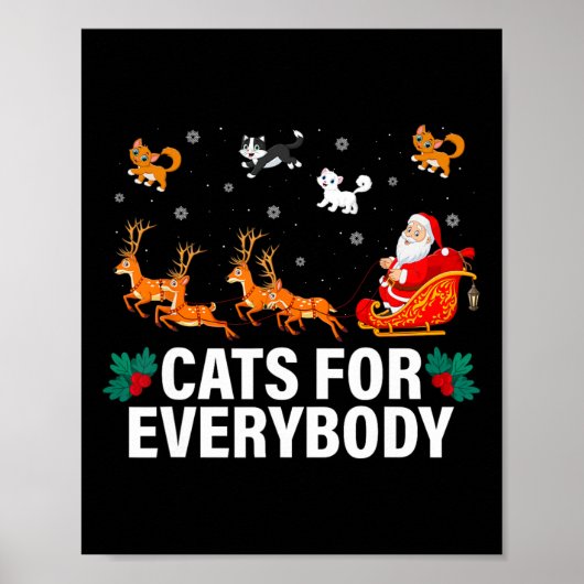 Katten Voor Iedereen Kerstmis Kat Fun Xmas Vrouwen Poster (Voorkant)