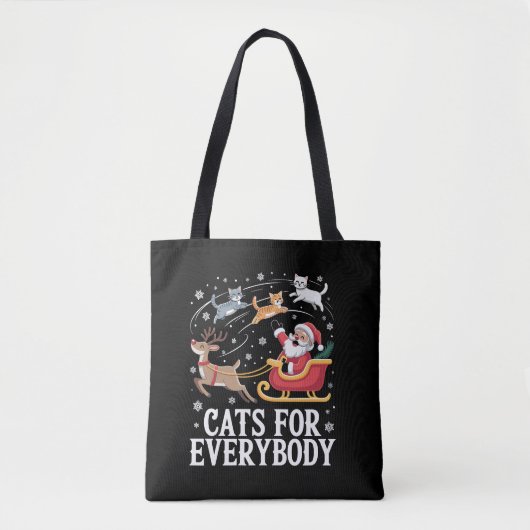 Katten voor iedereen Kerstmis Kat Grappig Kerstmis Tote Bag (Voorkant)