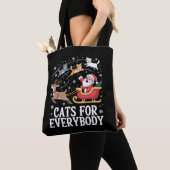 Katten voor iedereen Kerstmis Kat Grappig Kerstmis Tote Bag (Dichtbij)