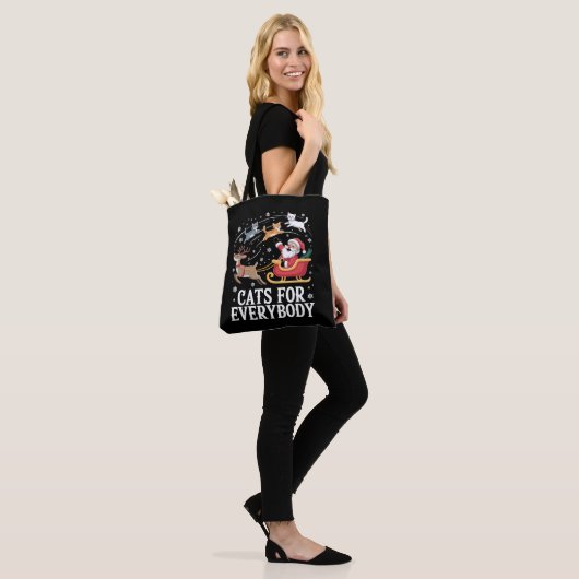 Katten voor iedereen Kerstmis Kat Grappig Kerstmis Tote Bag (Op model)