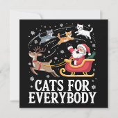 Katten voor iedereen Kerstmis Kat Grappige Kerstma Feestdagenkaart (Voorkant)