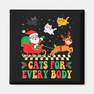 Katten voor Iedereen Kerstmis Kat Grappige Kerstmi Magneet