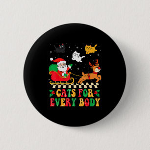 Katten voor Iedereen Kerstmis Kat Grappige Kerstmi Ronde Button 5,7 Cm