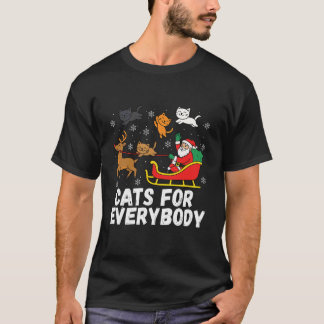 Katten voor Iedereen Kerstmis Kat Grappige Kerstmi T-shirt