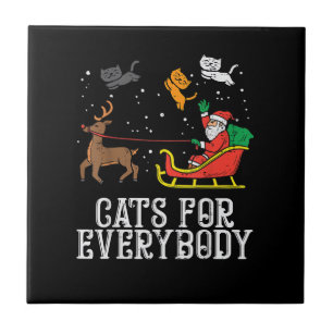 Katten voor Iedereen Kerstmis Kat Grappige Vrouwen Tegeltje
