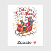 Katten voor iedereen kerstmis met een lomp sticker (Vel)