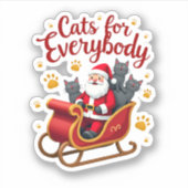 Katten voor iedereen kerstmis met een lomp sticker (Voorkant)