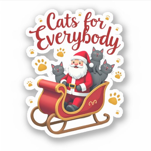 Katten voor iedereen kerstmis met een lomp sticker (Voorkant)