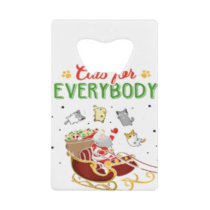 Katten voor iedereen met kerstkat Lover Funny Creditkaart Flessenopener