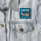 Katten voor iedereen vierkante button 5,1 cm (In situ)