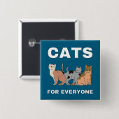 Katten voor iedereen vierkante button 5,1 cm (Voorkant /achterkant)