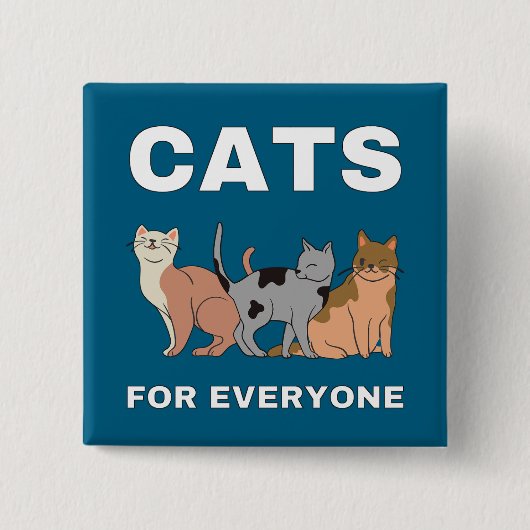 Katten voor iedereen vierkante button 5,1 cm (Voorkant)