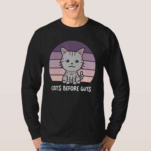 Katten Voor Jongens Grijs Kat Kitten Paarse Zonson T-shirt (Voorkant)