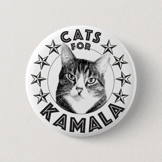 katten voor KAMALA 2024 Ronde Button 5,7 Cm (Voorkant)