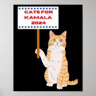 Katten voor Kamala Harris Stem President 2024 VS  Poster