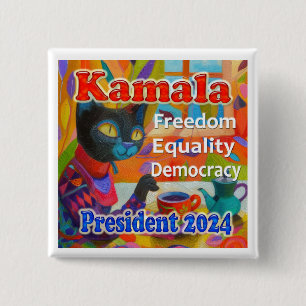 Katten voor Kamala Politieke Button