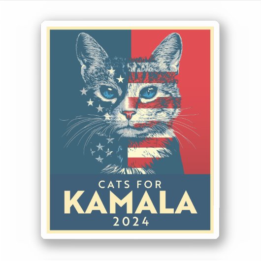 Katten voor Kamala Sticker (Voorkant)