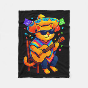Katten voor kerels Mexicaanse kat poncho feest vij Fleece Deken