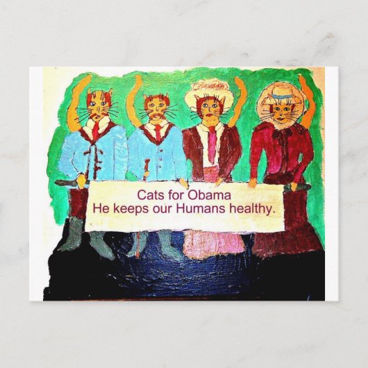 Katten voor Obama Briefkaart (Voorkant)
