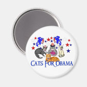 KATTEN VOOR OBAMA MAGNEET (Voorkant / Achterkant)