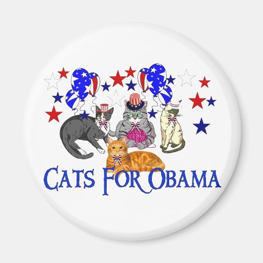 KATTEN VOOR OBAMA MAGNEET (Voorkant)