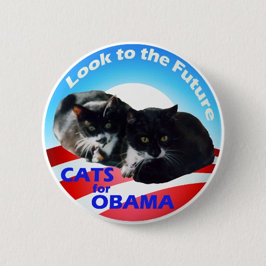 Katten voor Obama Ronde Button 5,7 Cm (Voorkant)