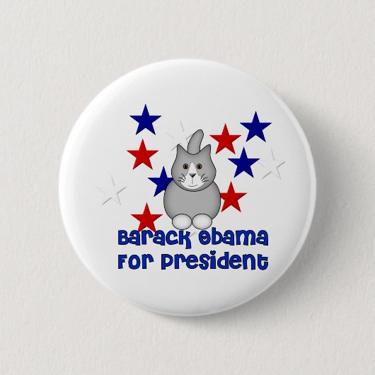 Katten voor Obama Ronde Button 5,7 Cm (Voorkant)