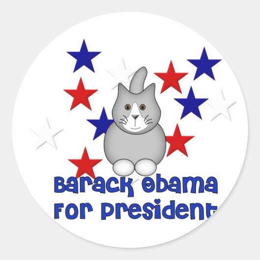 Katten voor Obama Ronde Sticker (Voorkant)
