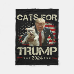 Katten voor Trump 2024 Grappig Stem op Trump - Kat Fleece Deken