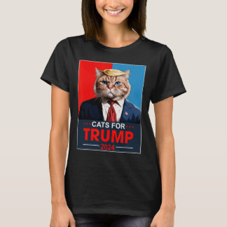 Katten voor Trump 2024 Grappig Stem op Trump Katte T-shirt