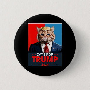 Katten voor Trump 2024 Grappige stem voor Trump Ka Ronde Button 5,7 Cm