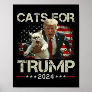 Katten voor Trump 2024 Grappige stem voor Trump -  Poster