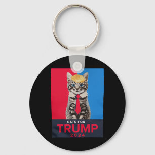 Katten voor Trump 2024 Grappige T-shirt voor Vance Sleutelhanger